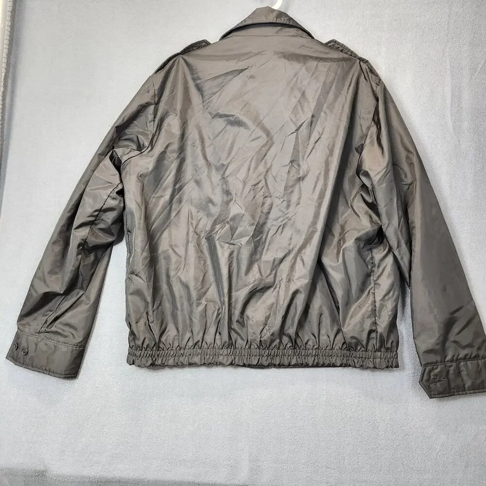 Vintage The Commander Windbreaker for Galls Large Black Military Chore Made USA